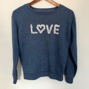 blue LOVE sweatshirt